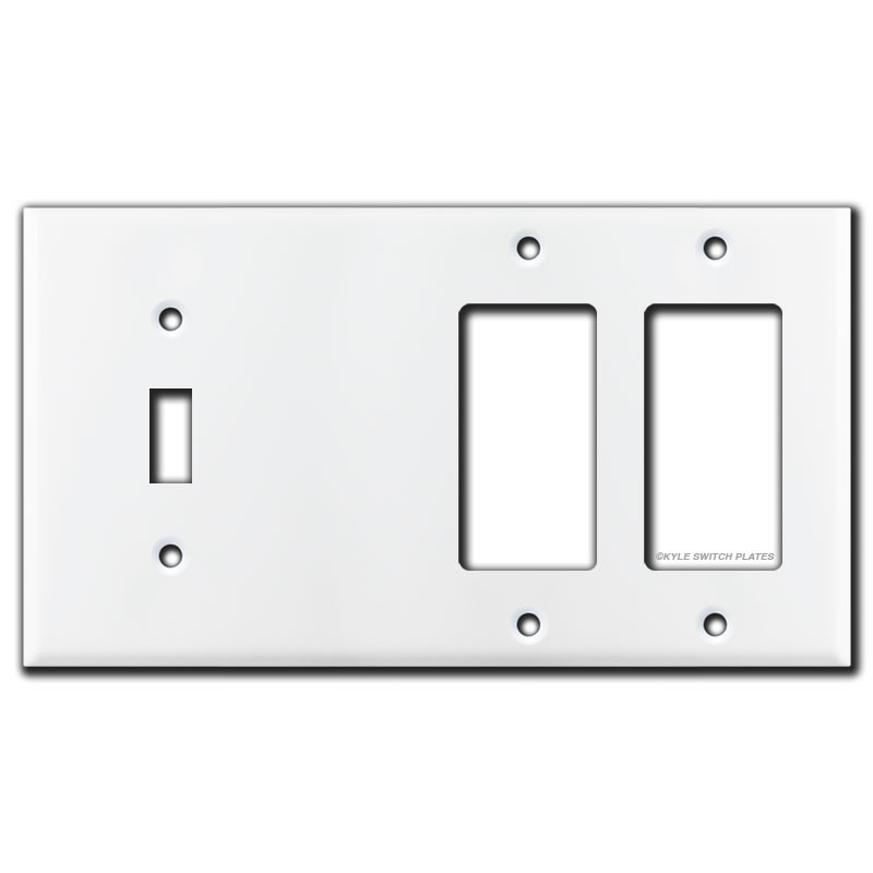 2 Toggle & 2 Decora Rocker Switch 4 Gang Wall Plate White