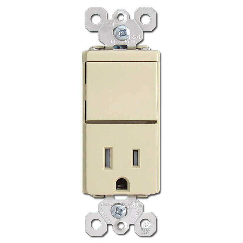 Ivory Combo Switches & Outlets - Stacked Electrical Switch