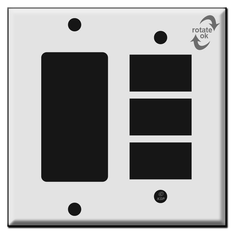 New Style 3 GE Switch + Decora Device Low Voltage Plates