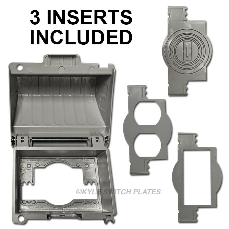 Metal Horizontal Locking InUse Outdoor GFI Outlet Cover