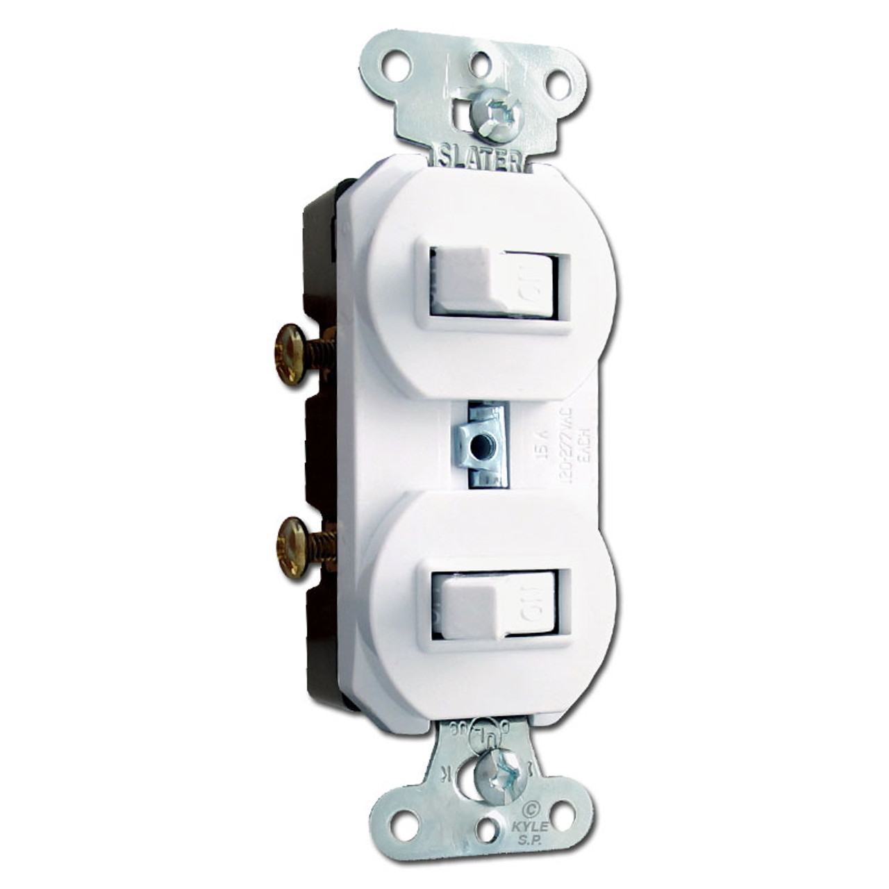 Duplex Stacked Toggle Switches - Single Pole Grounding P&S 690G