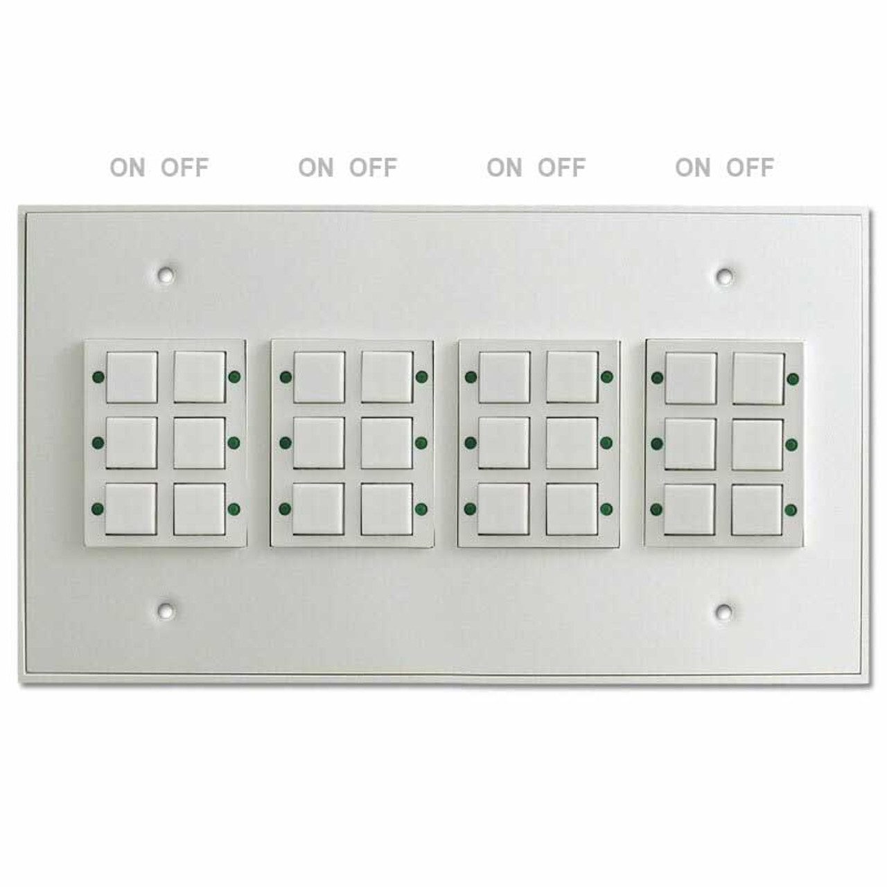 GE Low Voltage 12Pilot Light Switch CLA 4Gang ON/OFF Pairs