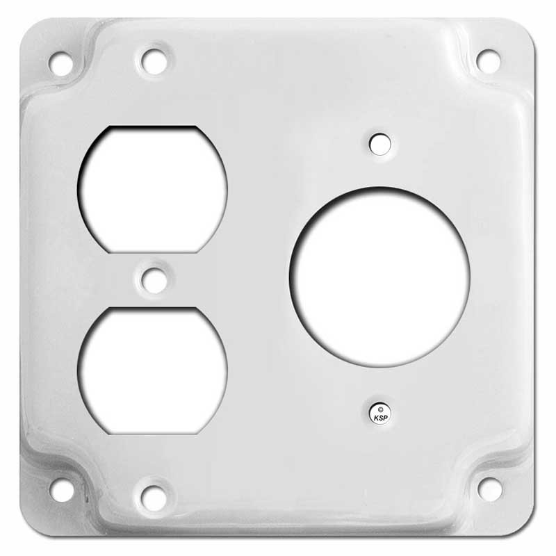 Raised Duplex and 1.6'' TL Outlet Utility Box Cover White Kyle