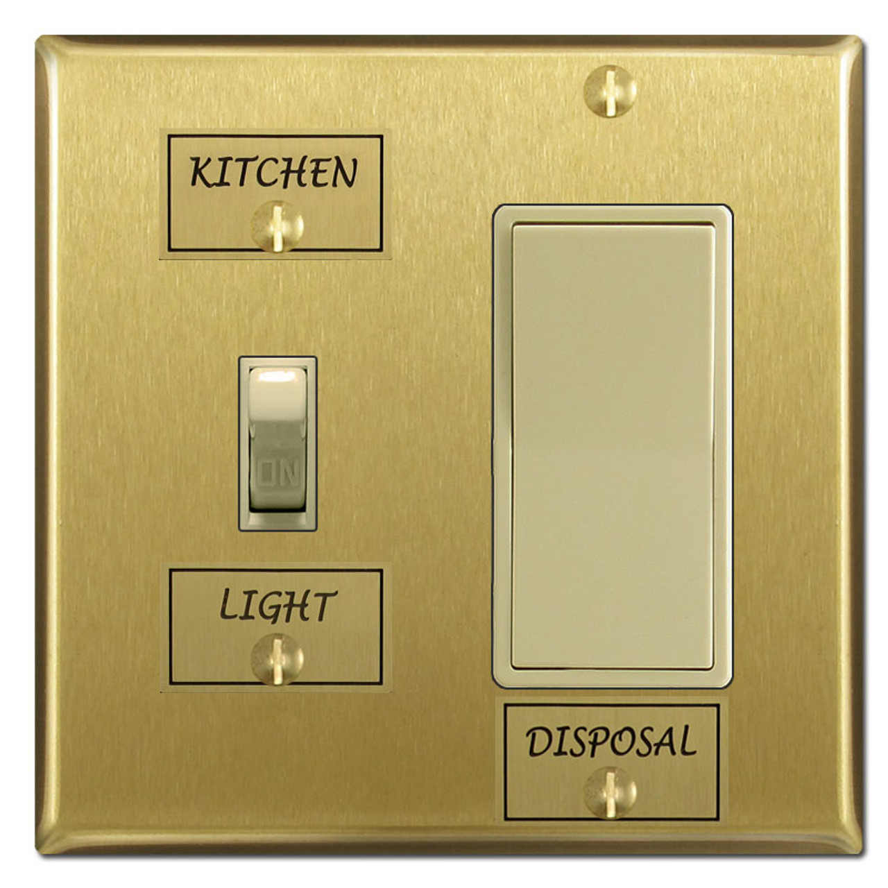 Brass Switch Identifier Name Tags for Switchplate