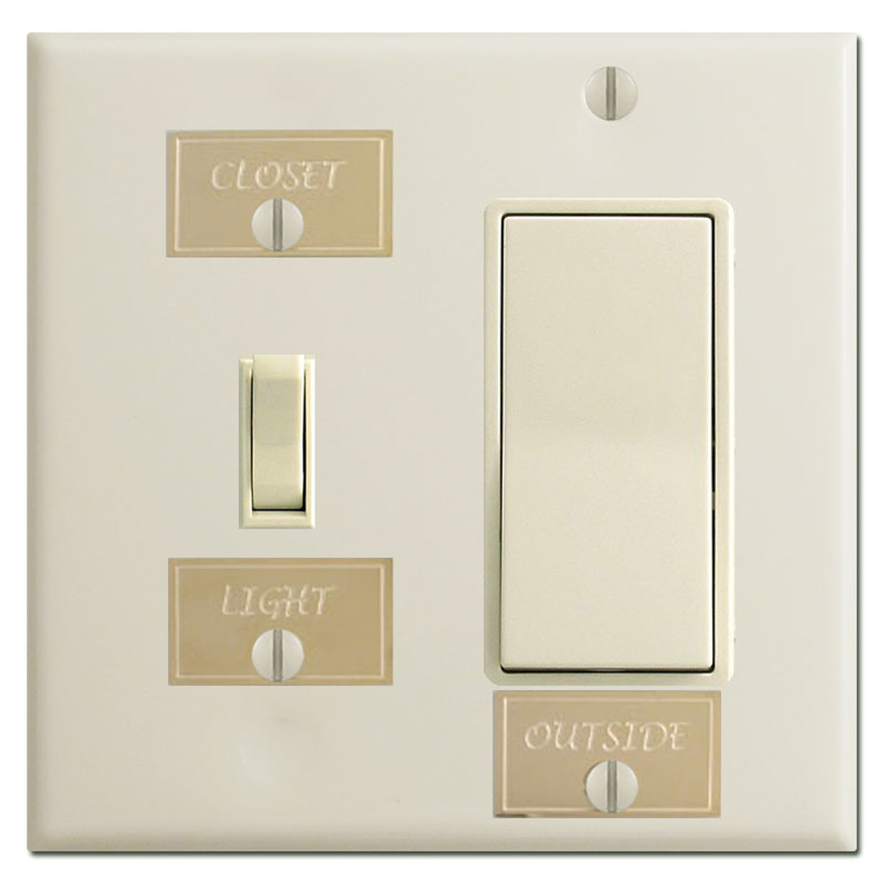 Gold Switch Identifier Tags for Light Switch Plate Covers