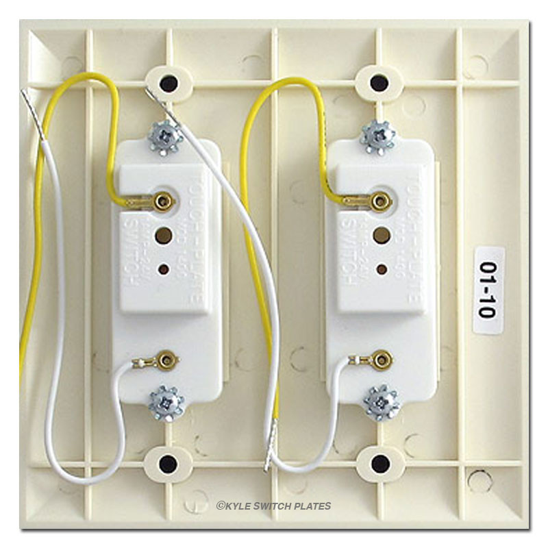 Genesis Touch Plate Switches Low Voltage Two Button Almond