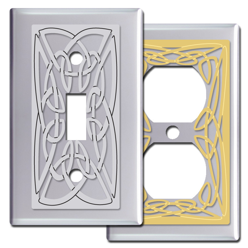 Western Turquoise Stars Leather Look Toggle Switch Wall Plate Cover - Hand Painted