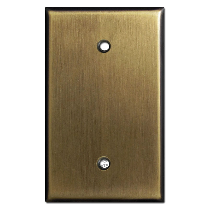 Single Blank Oversized Light Switch Plates Antique Brass