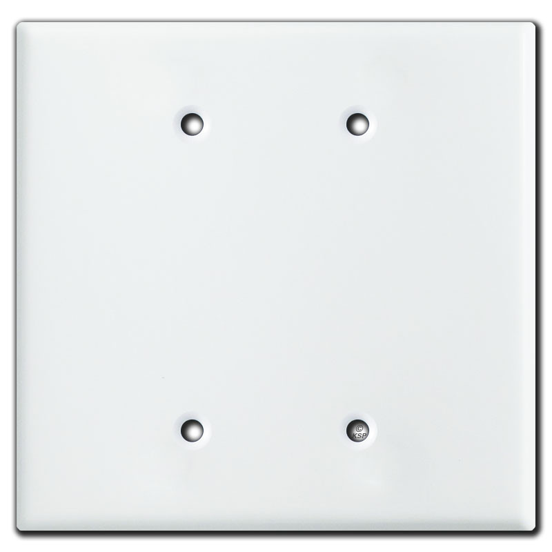 Oversized 2 Blank Jumbo Switch Plate Covers - White
