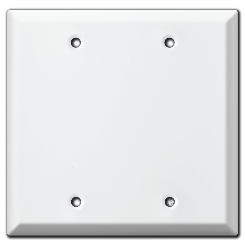ブロックアウト [基板のみ] Deep Beveled 2 Blank Wall Plates - White