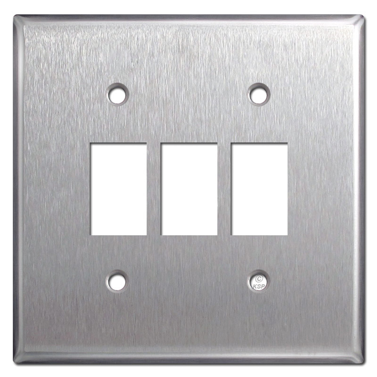 Low-Voltage 3 GE Switch Bracket Mount Wall Plate - Stainless