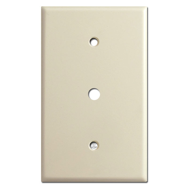 Oversized Single .375'' Hole Cable Jack Wall Plate Ivory