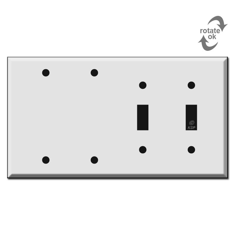 2 Blank 2 Toggle Light Switch Plate Cover - Ivory