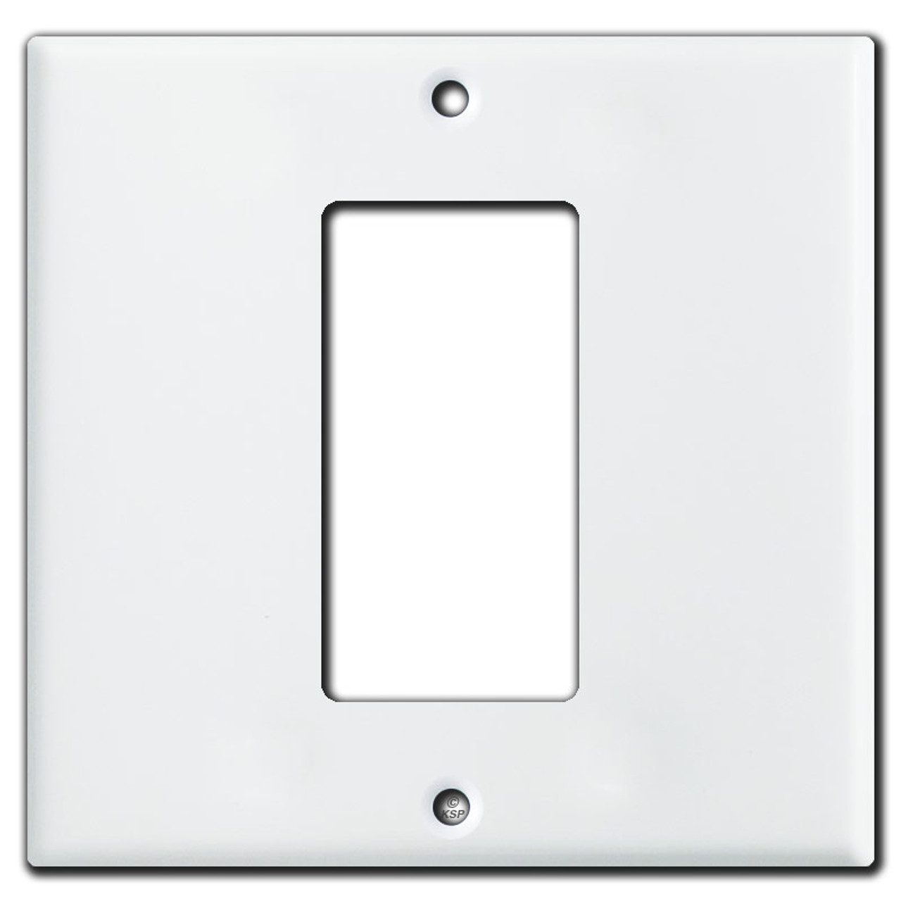 1 Decora Rocker Centered on 2 Gang Switch Plate - White