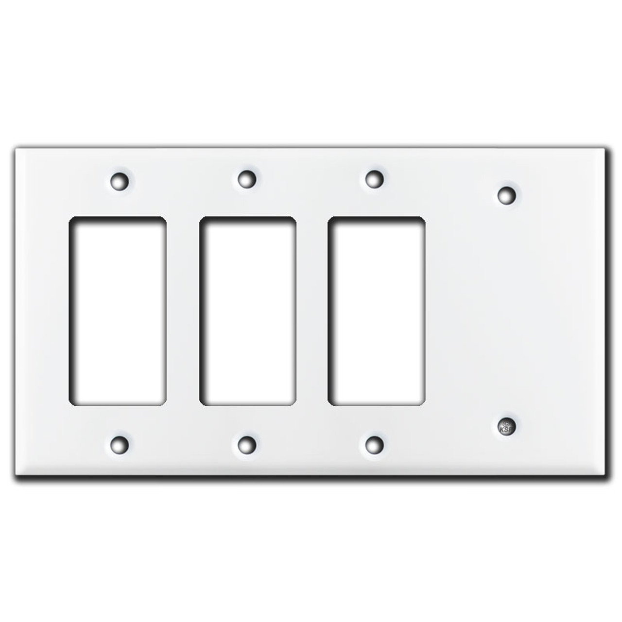 3 Pcs 1-Gang Blank Decora Filler Insert Wall Plate Cover Plastic Smooth White 