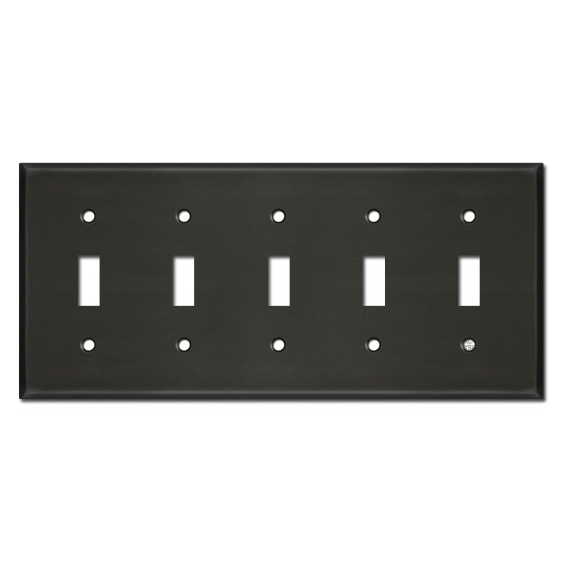 5 Toggle Light Switch Cover Plate Dark Bronze