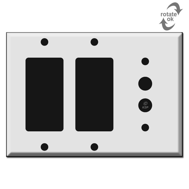 Push Button + 2 GFCI Decor Rocker Wall Switch Plates