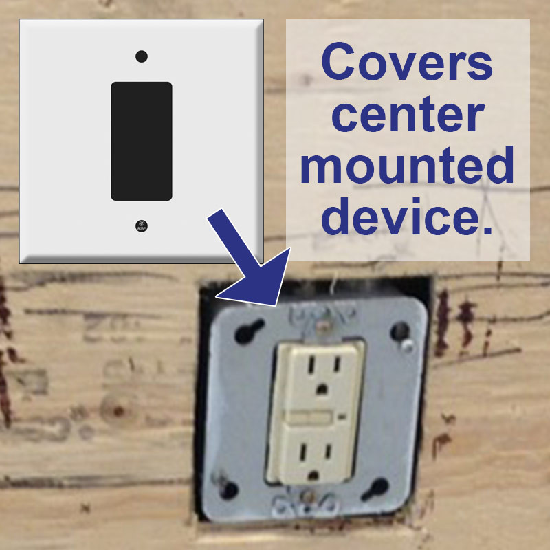 The Wires Zone Screwless Decorator Wall Plate – 1 Gang GFCI/Rocker Switch Cover – White Plastic, 2 Pack – 674897673472