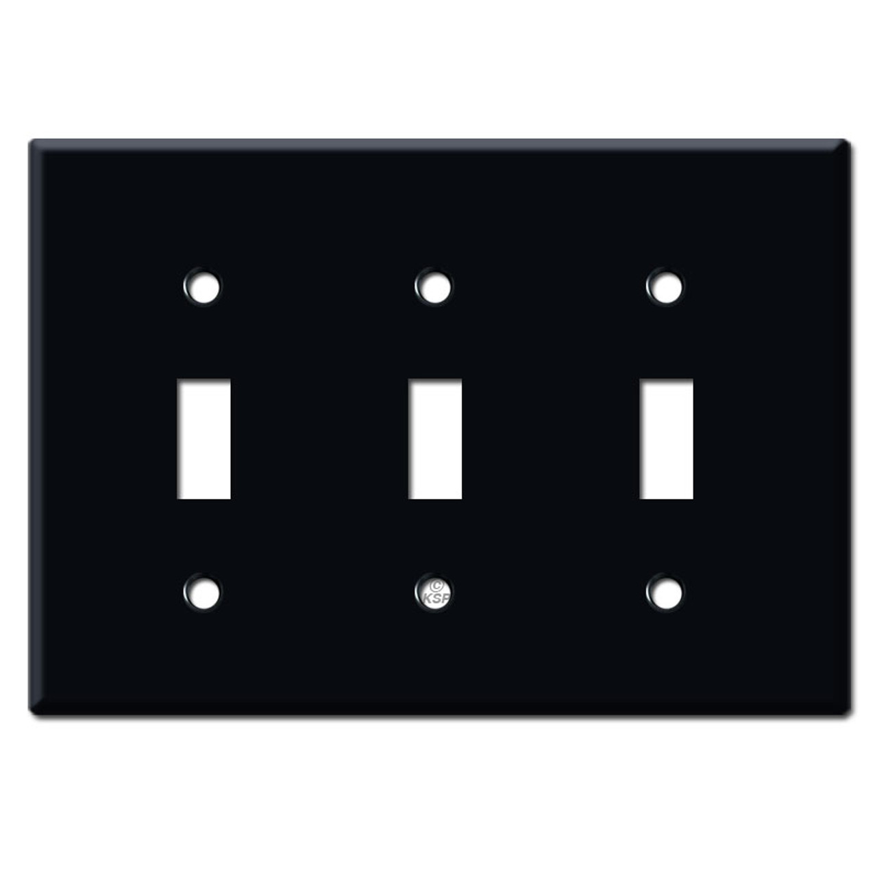 3Gang Toggle Switch Plate Black Kyle Switch Plates