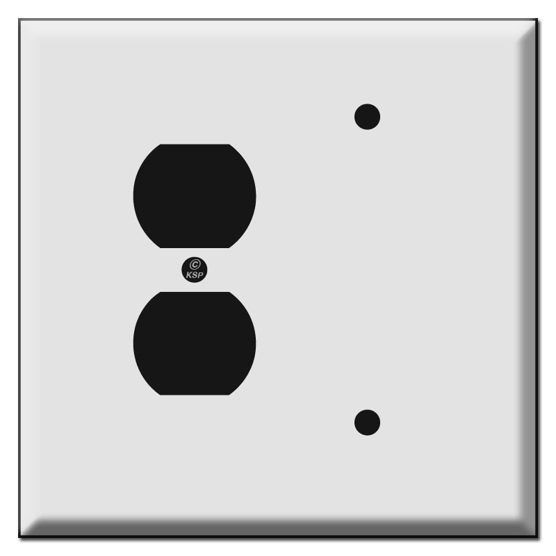 Jumbo Combo Duplex Outlet and Blank Switch Plate Cover