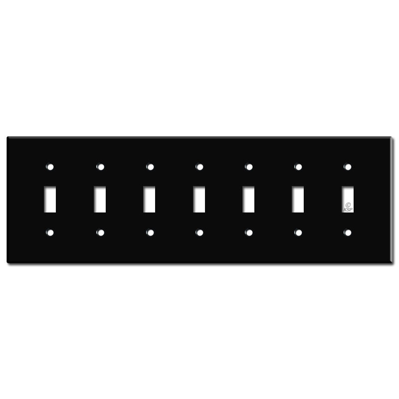 7 Gang Toggle Wall Plates Black Kyle Switch Plates
