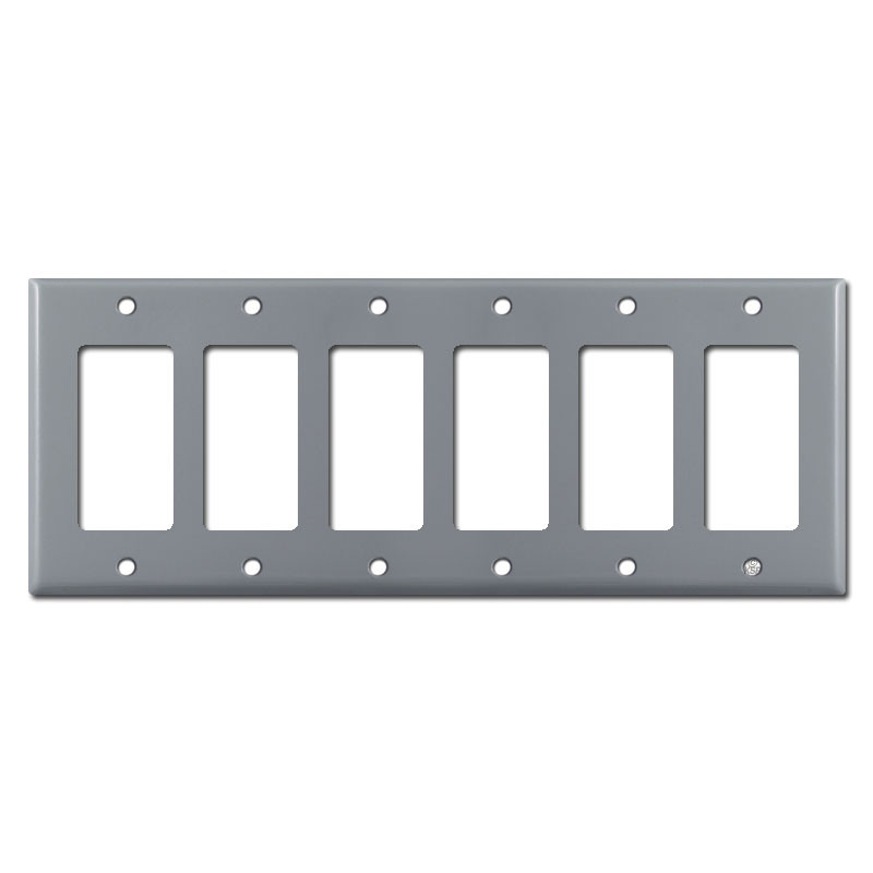 6 GFCI Plate Covers Gray Kyle Switch Plates