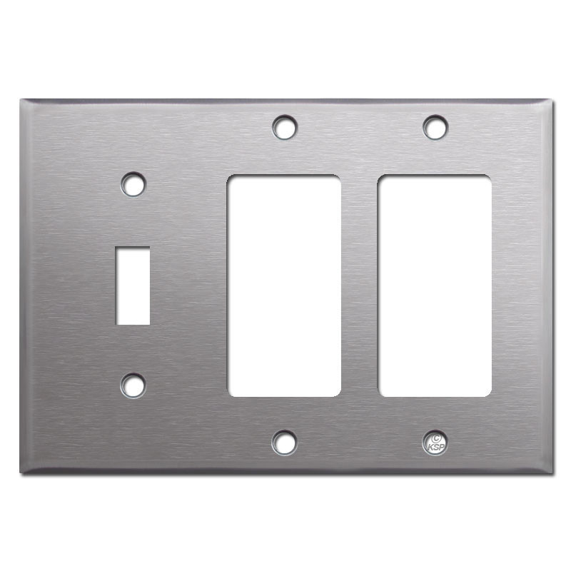 2 Rocker 1 Toggle Switch Plate - Spec Grade Stainless Steel
