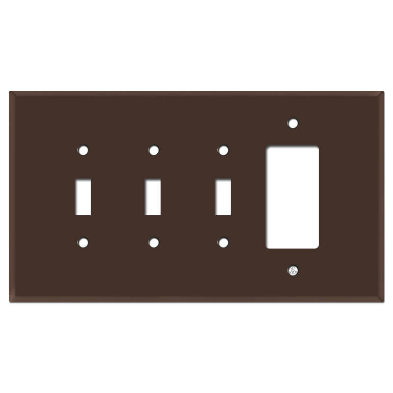 Jumbo Triple Toggle 1 Decora Switch Plate - Brown