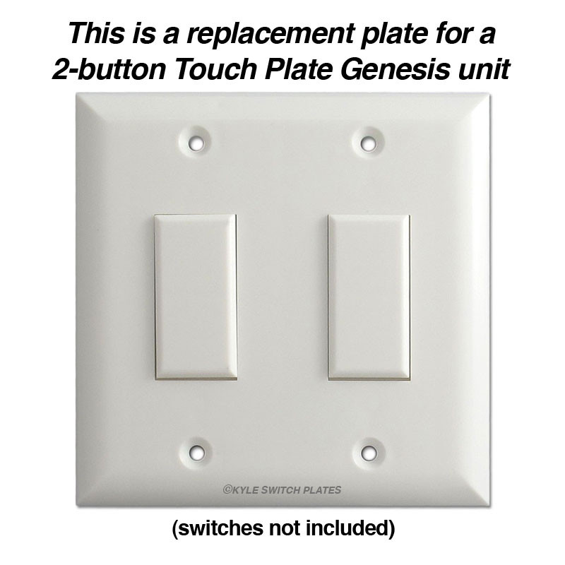 Touchplate Genesis Low Voltage Switchplates for 2 Buttons - White