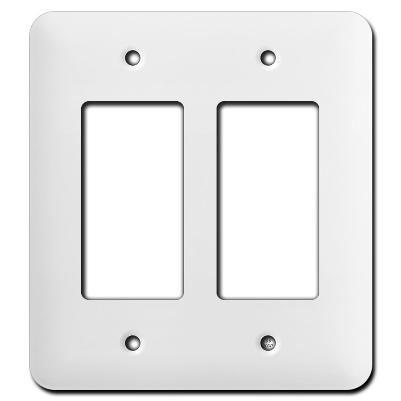 Long Double Decora Switch Cover Plates White