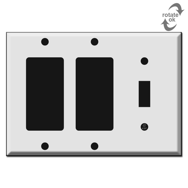 1 Toggle 2 GFCI Rocker Light Switch Cover Satin Brass