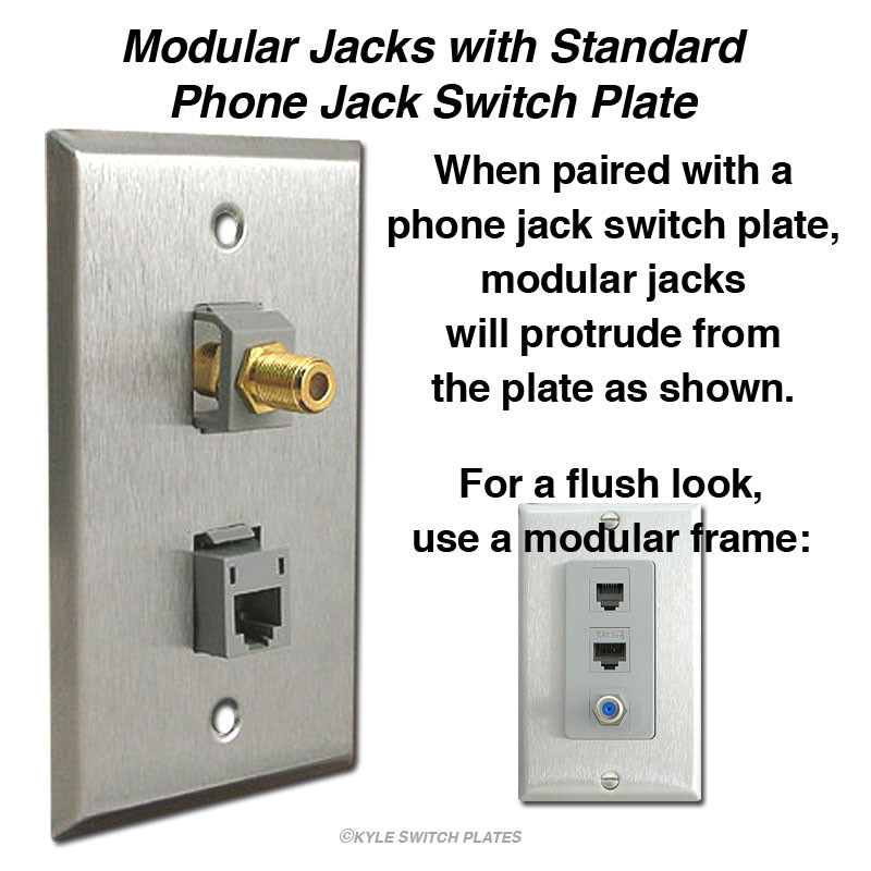 Gray Leviton RJ45 USOC Phone Jacks for QuickPort Frames