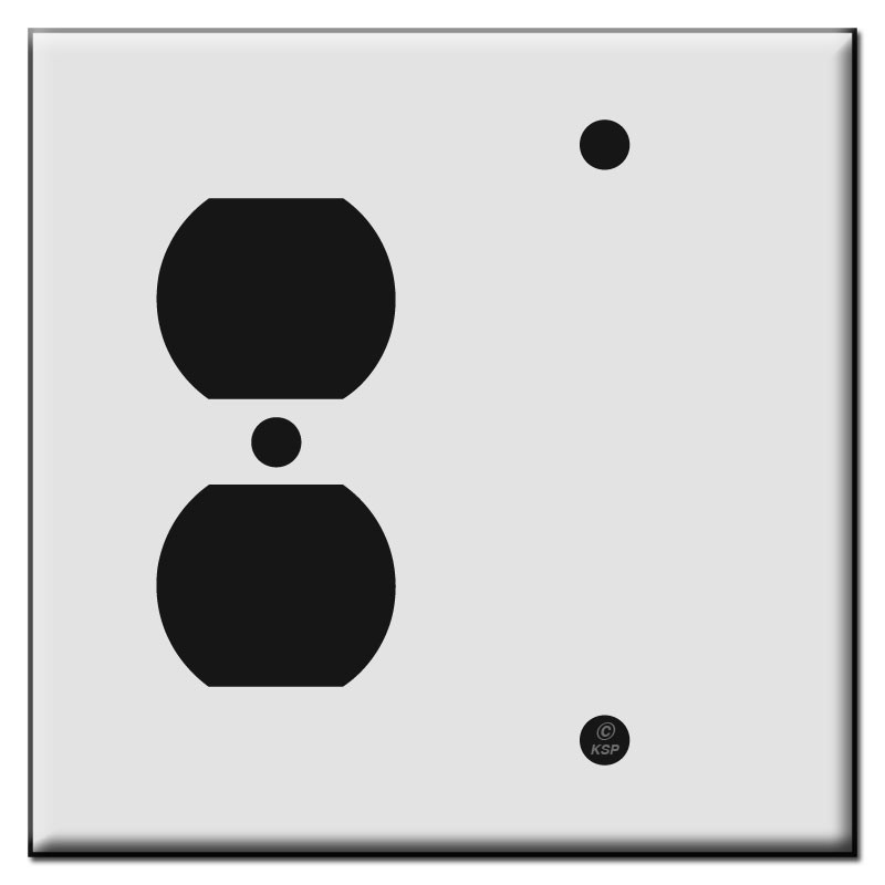 Single Duplex Outlet / Single Blank Plastic Wall Plate Covers