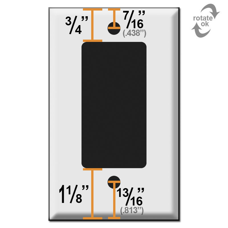 Short Trimmed Rocker Switch Plates for Decora Device or GFCI Outlet