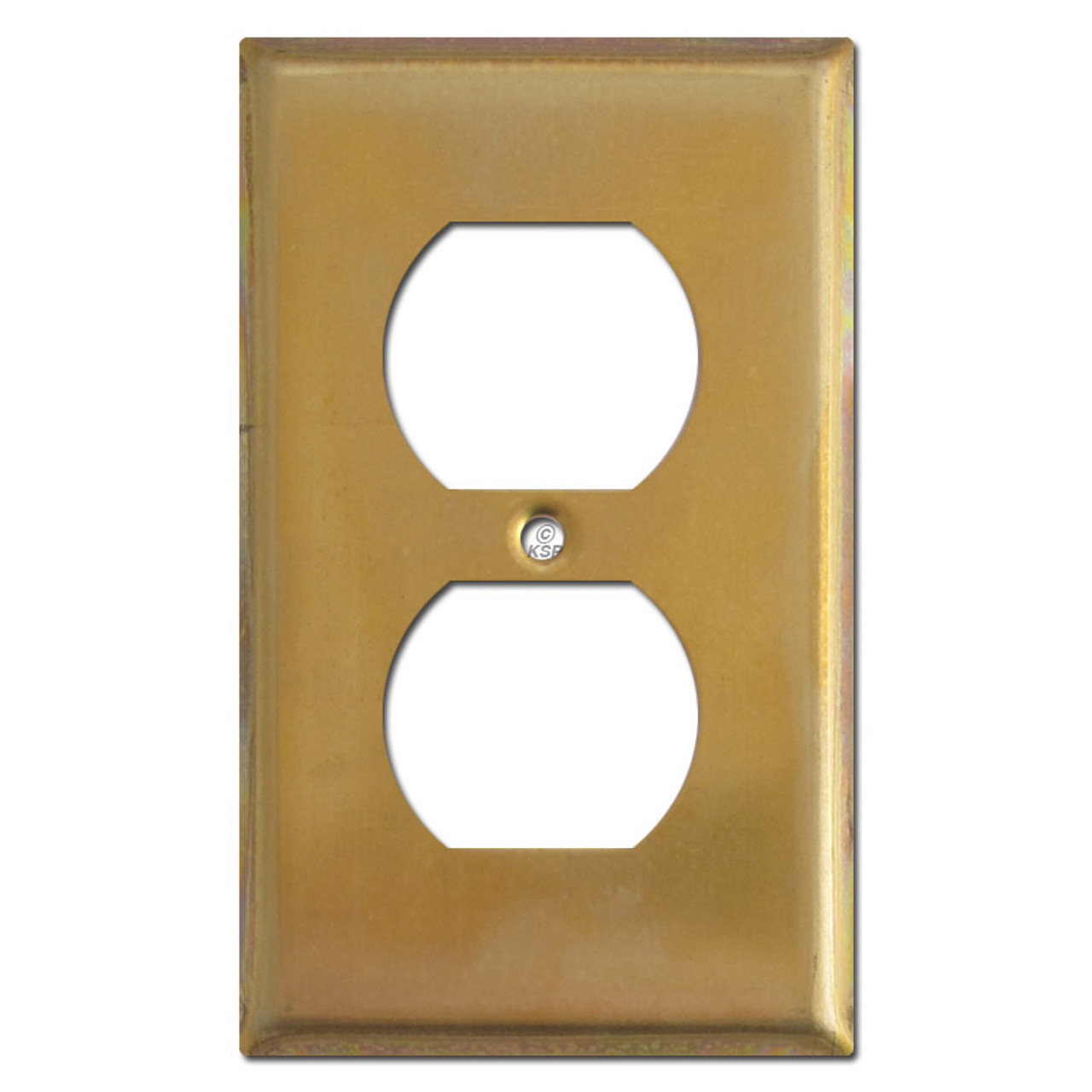 1 Push-Button Light Switch Plate Cover - Unfinished Raw Brass