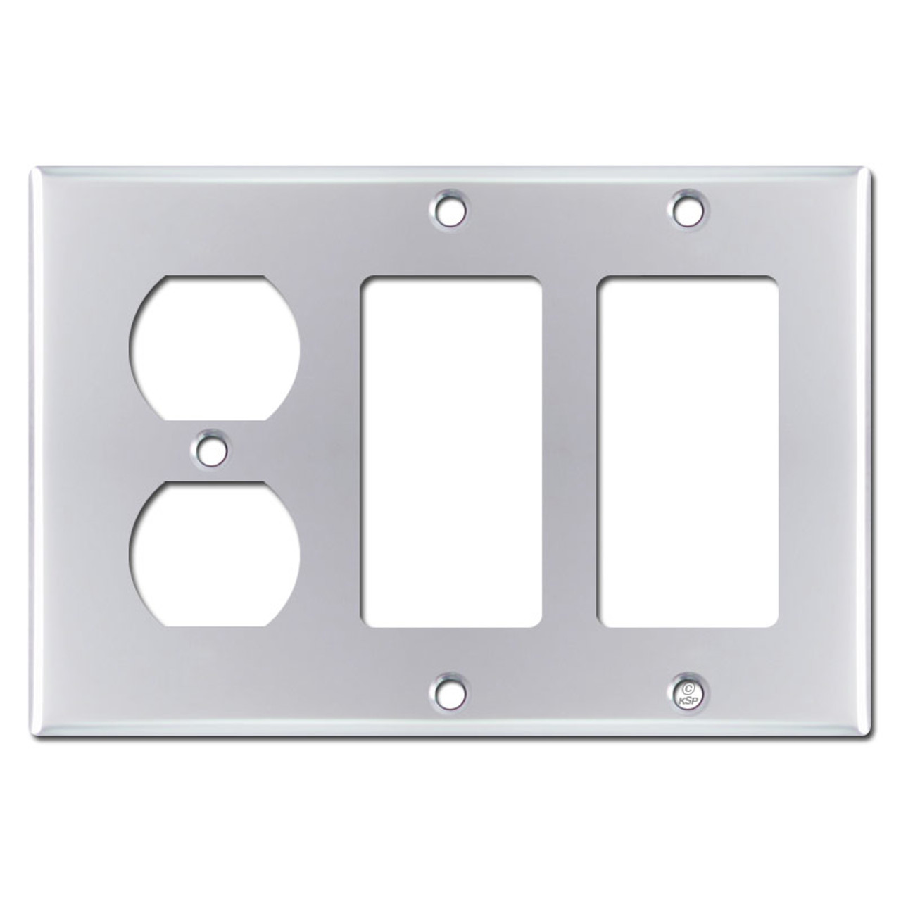 ☆ 1/64 Cocodake Plate ③ 2 Decora 1 Duplex Outlet Cover Wall Plate - Polished Chrome