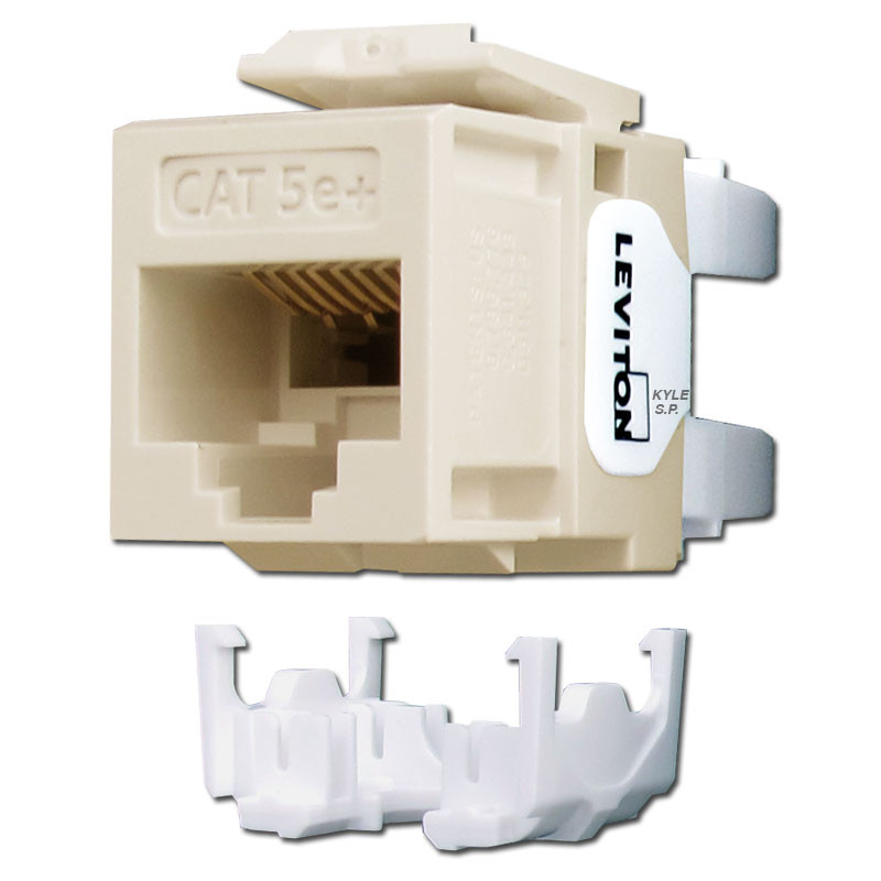 Leviton GigaMax 5e+ Ethernet Jack Insert - Light Almond