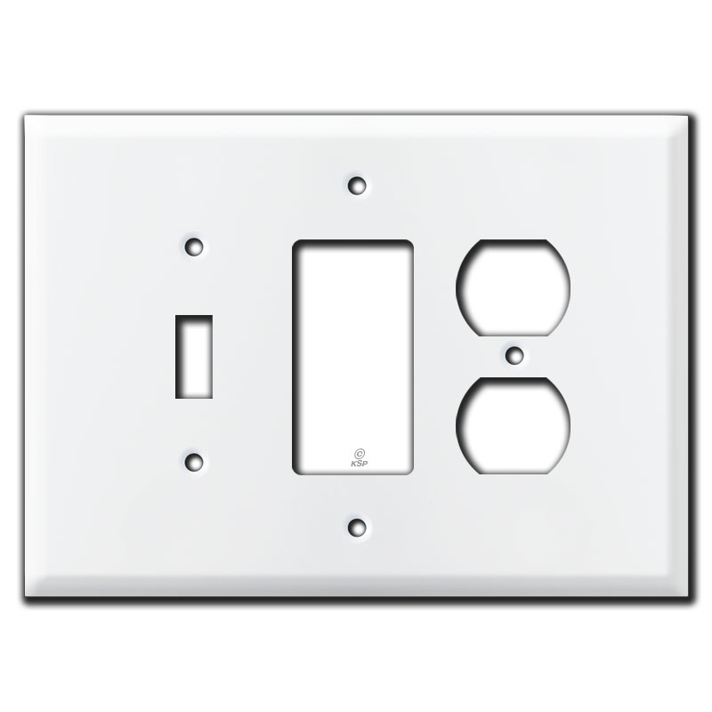 Oversized 3 Gang Toggle Rocker Outlet Cover Wall Switchplates