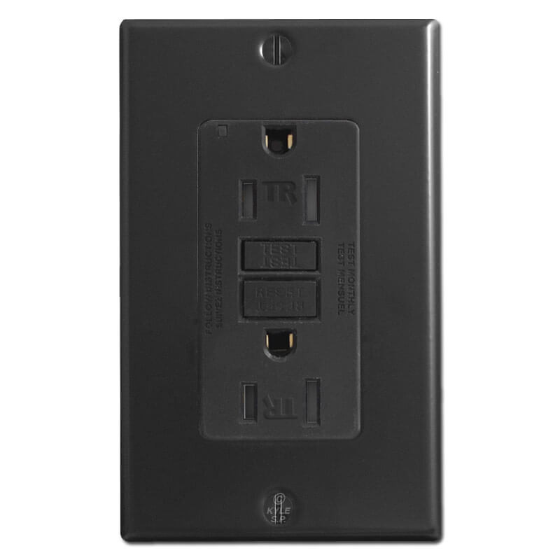 Ground Fault Decora Outlet 15A Tamper Resistant - Black