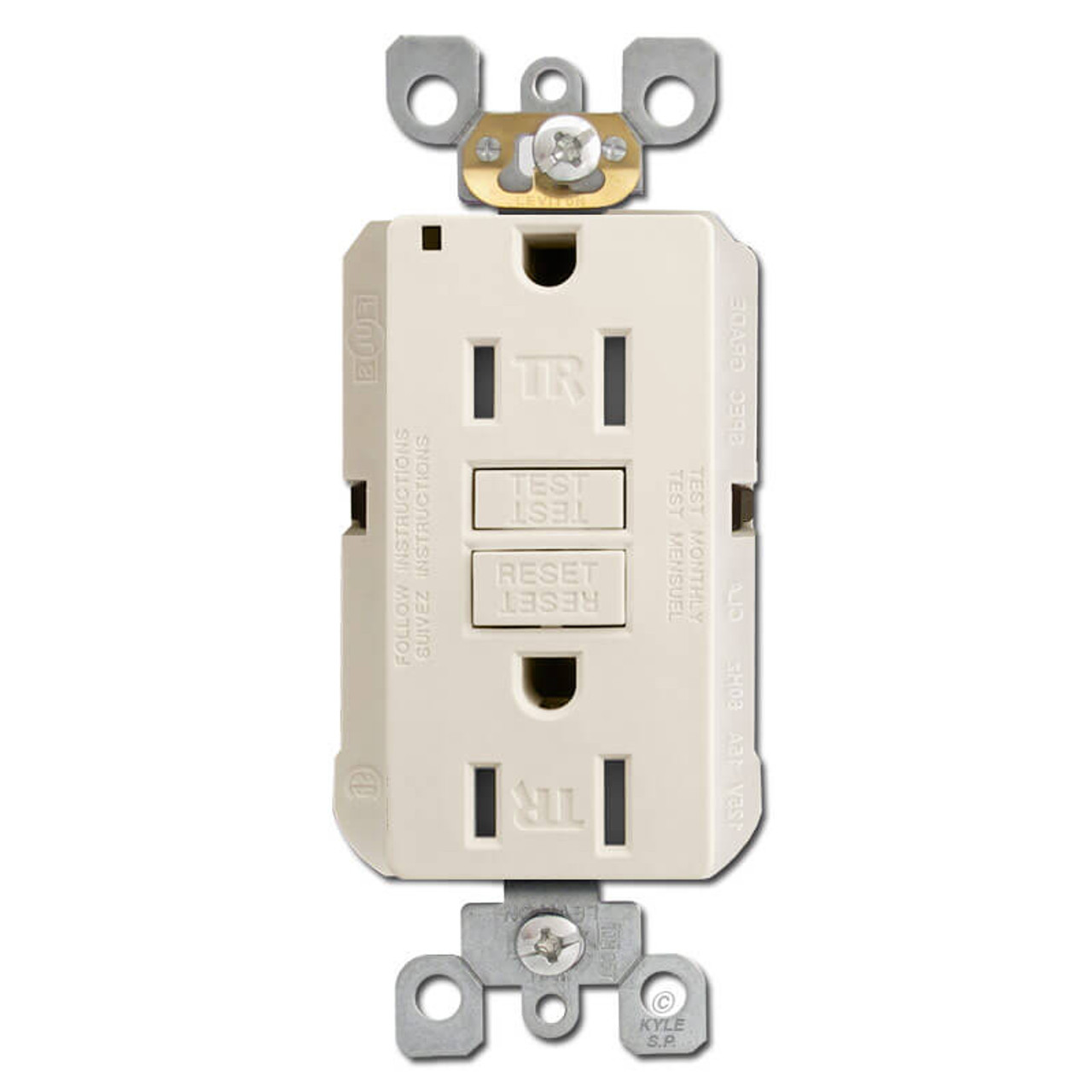 Light Almond; Resistant No Light Tamper Bryant 15A Commercial Receptacle Light Almond; Resistant No Light Tamper Bryant 15A Commercial Receptacle