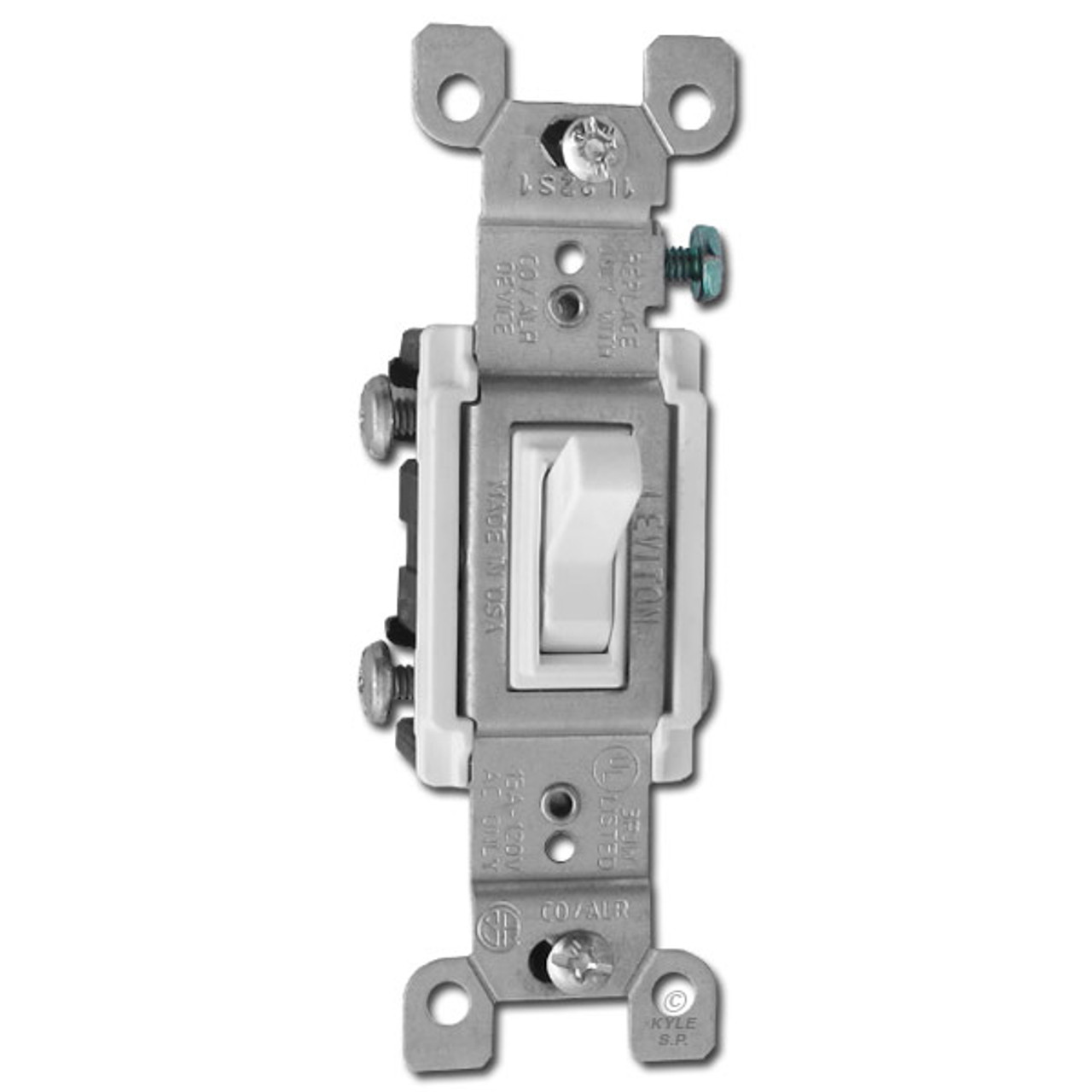 White Co/Alr 3Way Toggle Switches 15A for Aluminum Wires