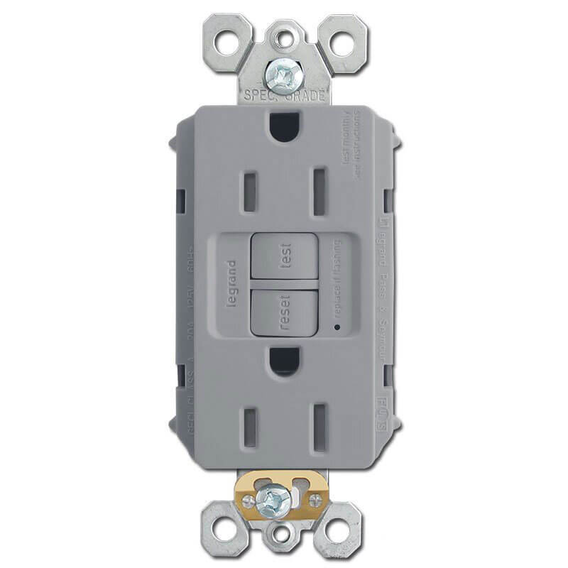 GFCI Electrical Outlet Tamper Resistant 15A Gray | Kyle Switch Plates