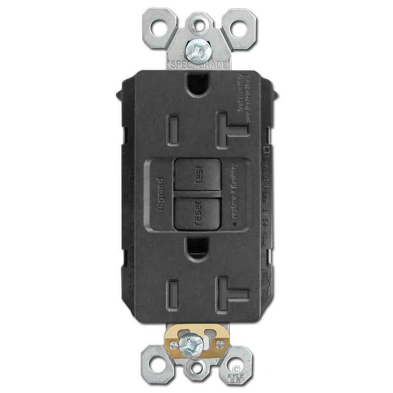 GFCI Plug Tamper Resistant Self Test 20A Black | Kyle Switch Plates
