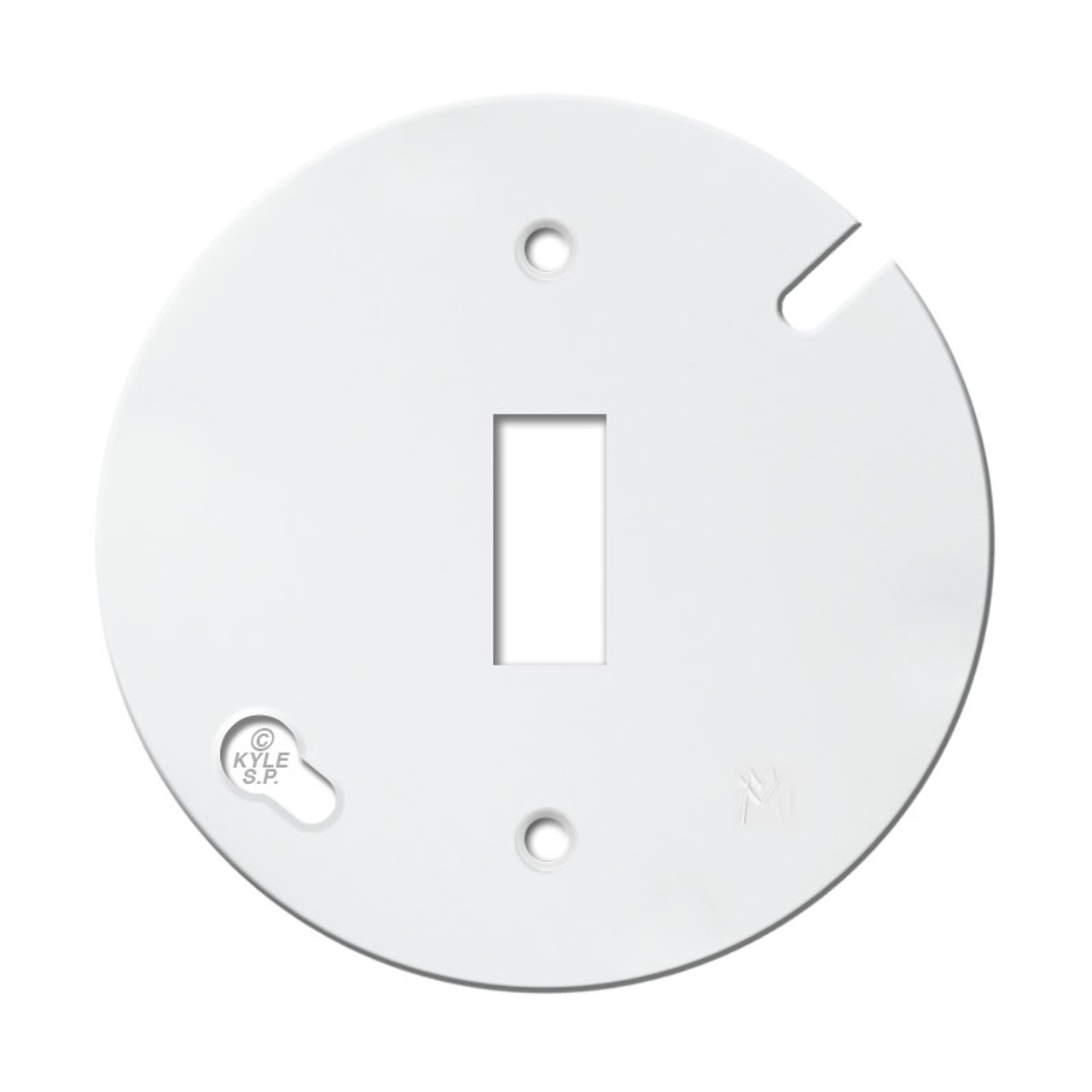 White 3.5'' Round Toggle Light Switch Cover