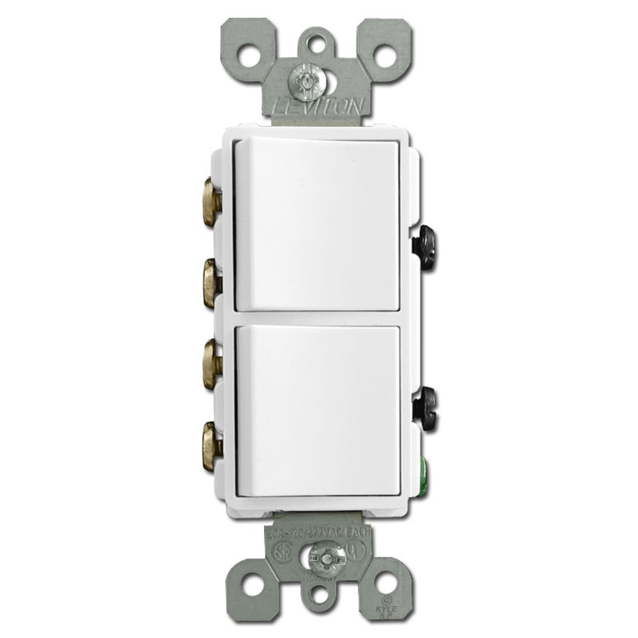 3-Way Dual Decora Rocker Switch 20A - White