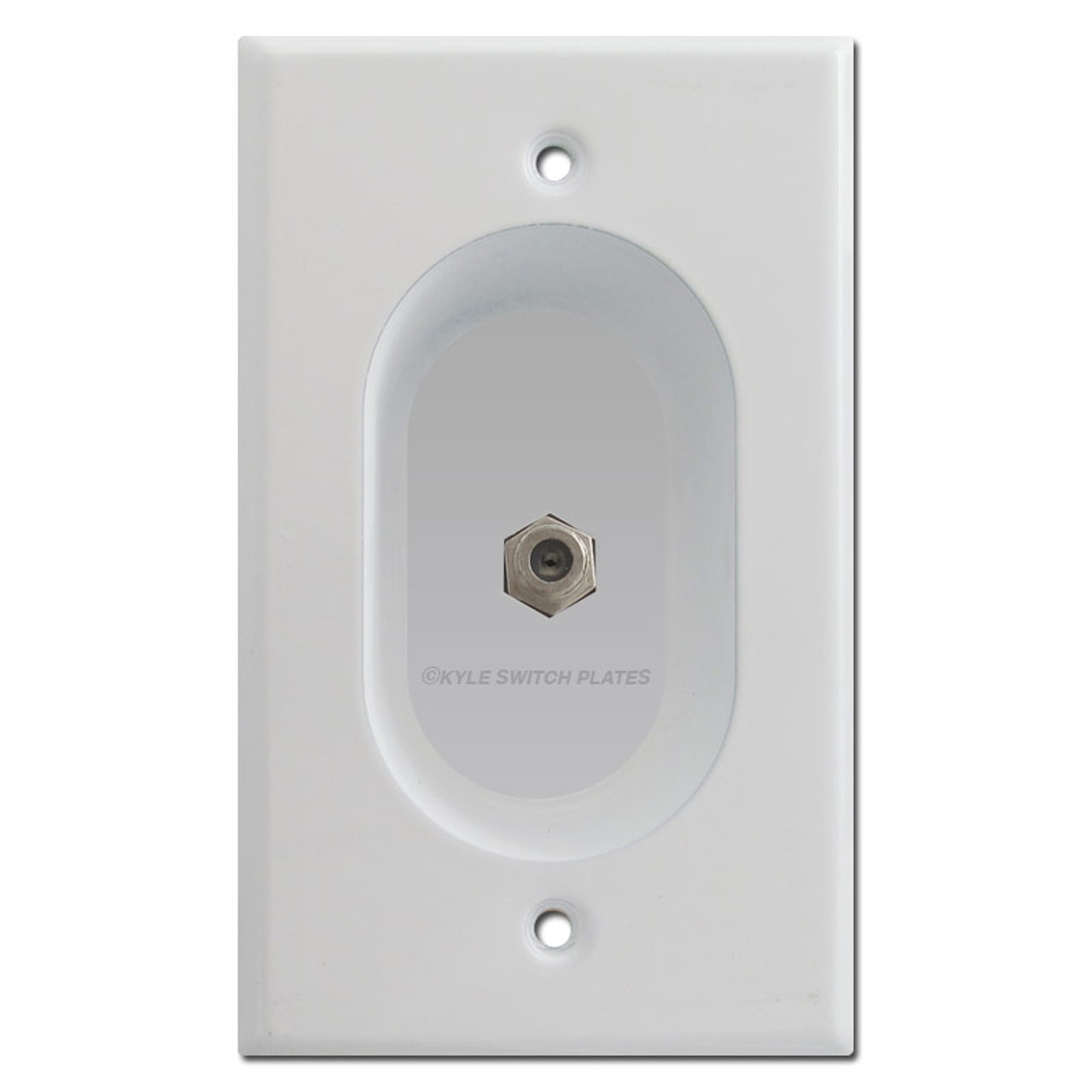 Recessed Coax Jack Outlet Cover for Flat TV - White