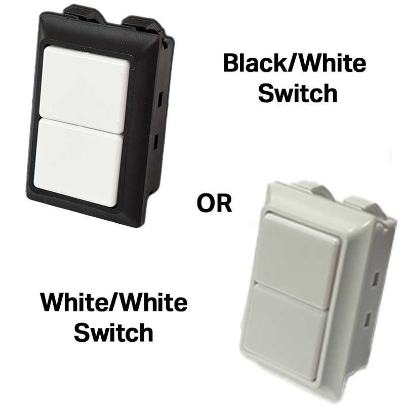 New Style 2-Gang GE Low Voltage 2 Switch Plate Updated Set - White