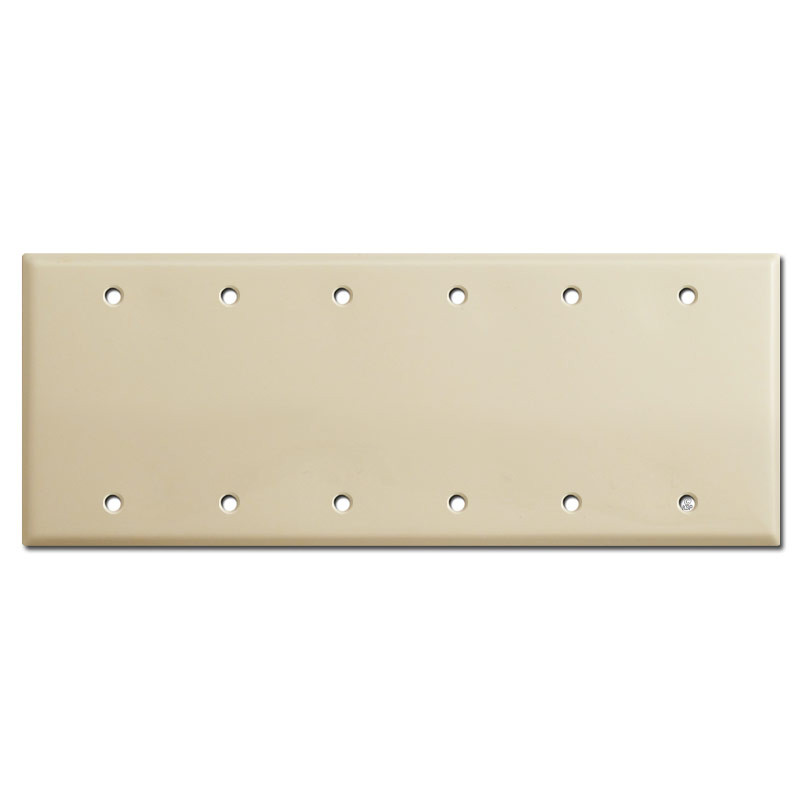 6 Blank Electrical Wall Plate - Ivory | Kyle Switch Plates
