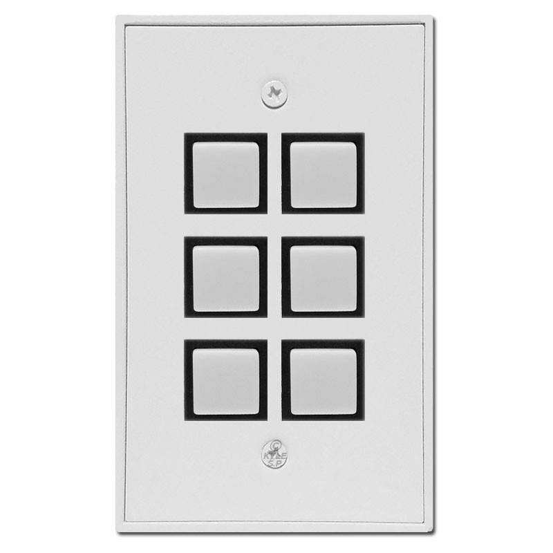 TouchPlate Industrial Low Voltage Momentary 6 Switch Plate Unit
