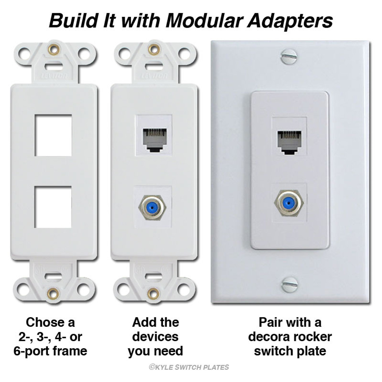 Leviton White RJ11 USOC Telephone Jack for QuickPort Frames